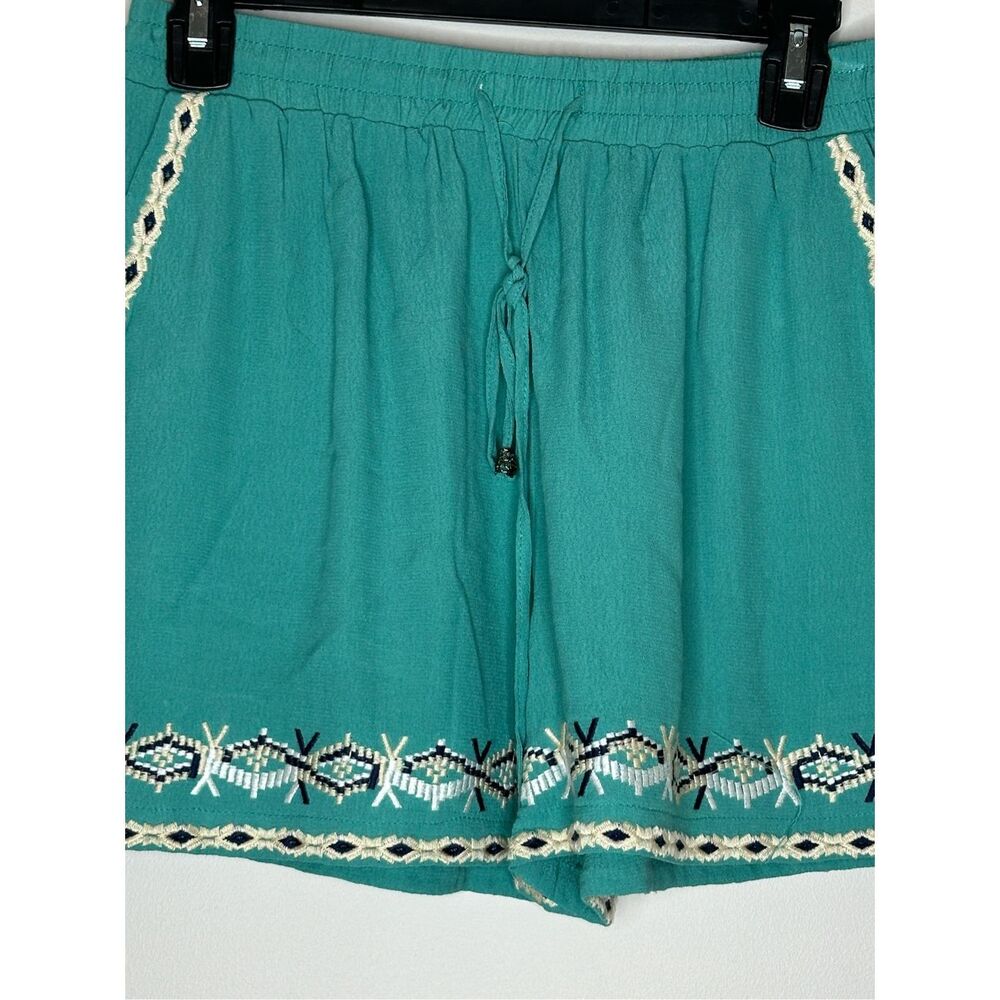 Hei Hei Anthropologie Isle Embroidered Green Shorts Size Small - Picture 4 of 7